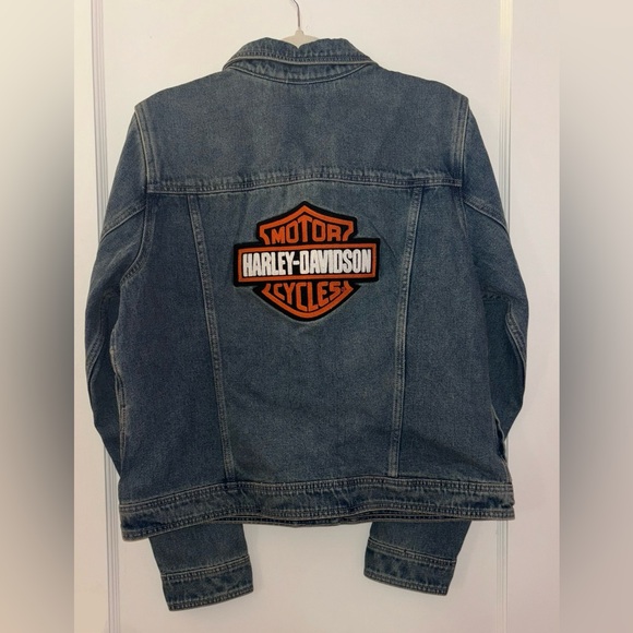 Harley Davidson Essential Bar & Shield Denim Jacket in Medium Indigo - Picture 5 of 9